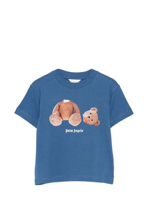 t-shirt in cotne blu PALM ANGELS KIDS | PBAA003S26JER001060